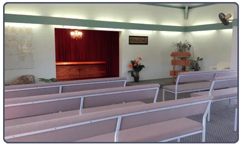 a funeral hall in a crematorium