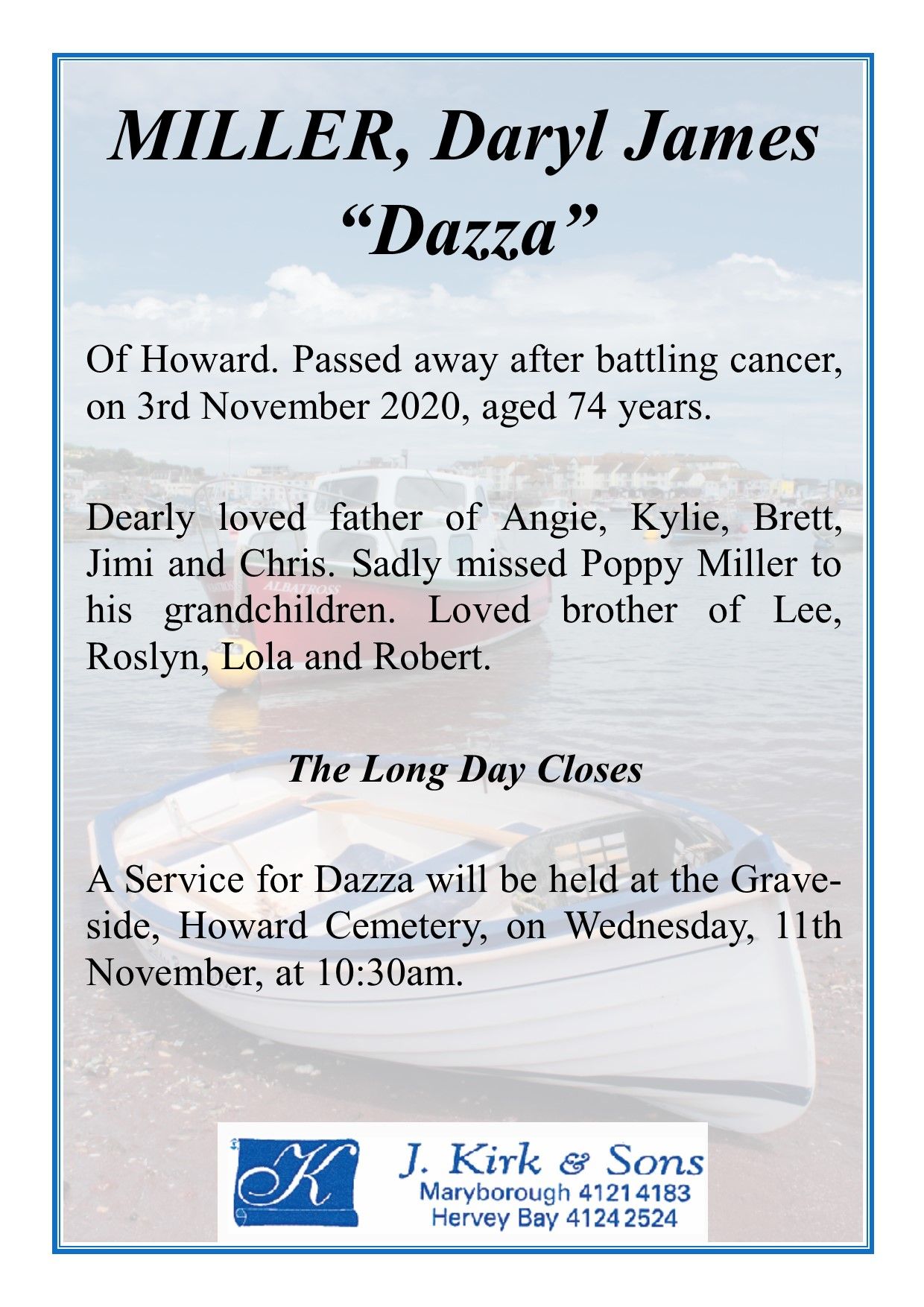 Heartbreaking Story In This Muscatine Funeral Home Notice - 59v8rwd
